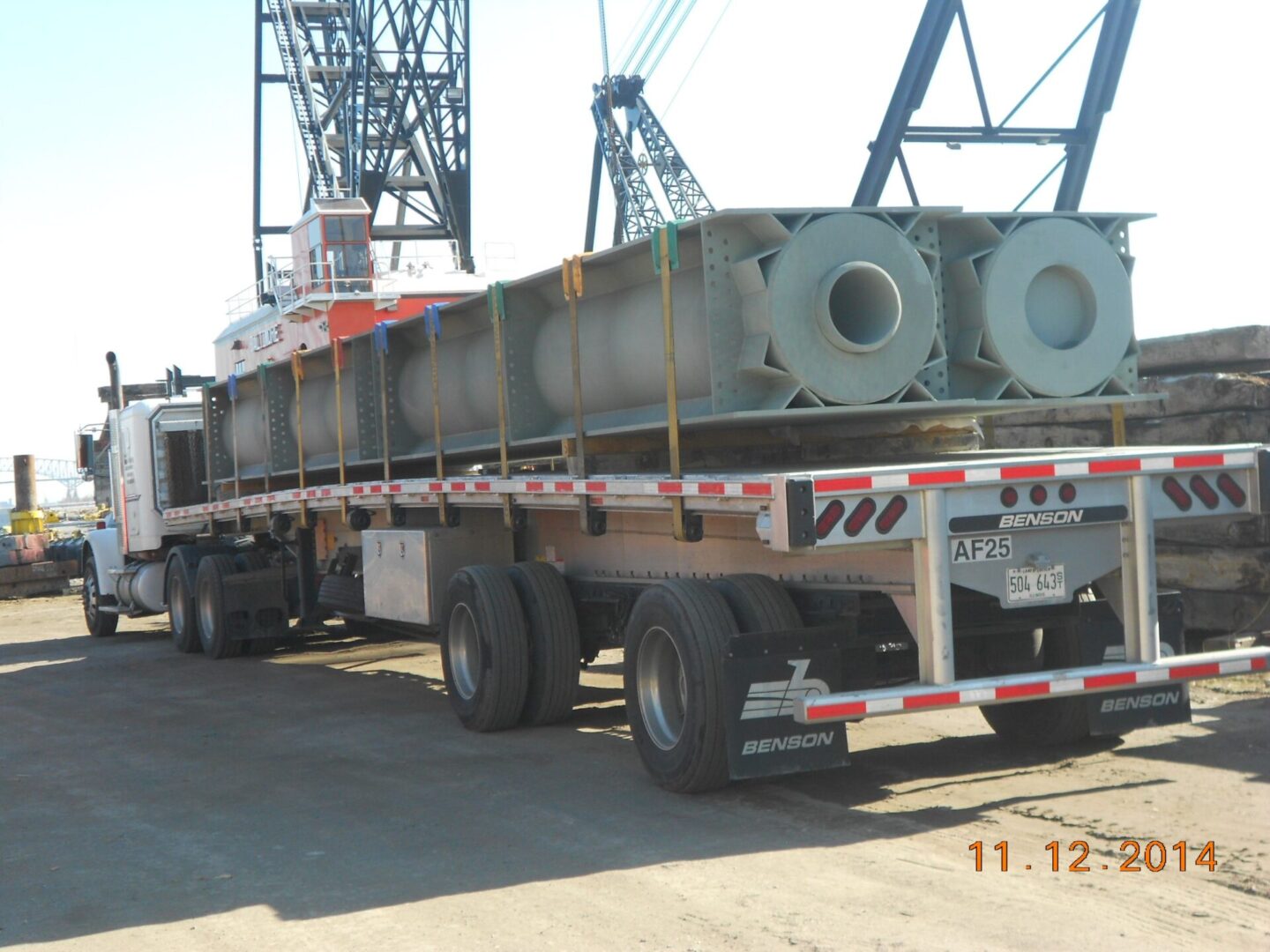 A big truck with heavy material loaded