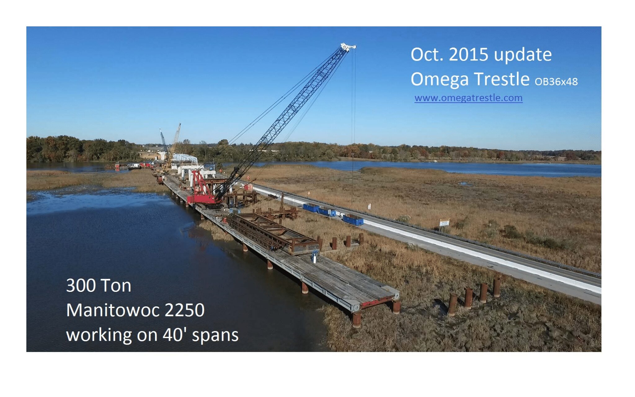Omega Trestle project with cranes